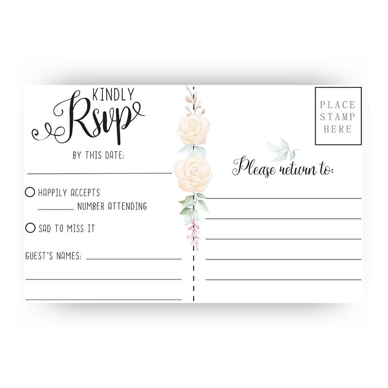 Lone Star Art Wedding RSVP Postcards â€“ Set of 50 â€“ Blank Wedding Stationery â€“ Minimalist DIY Planning Kit - Image 2